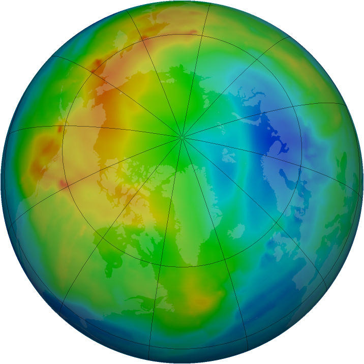 Arctic ozone map for 17 December 2012
